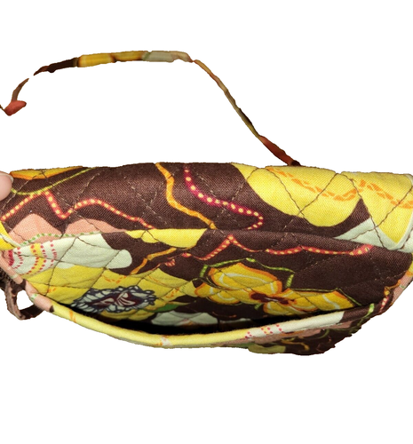 Vera Bradley Cross Body Purse Earthy Yellow Colors Minimalist Floral Wallet Bag - Picture 8 of 11