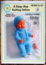  DOLLS KNITTING PATTERN no. 267 for BABYBORN. By Daisy May