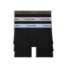 CALVIN KLEIN Boxer Brief Mens Small Black 3-Pack Microfiber Stretch Classic Fit