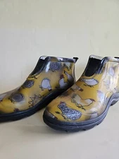 Sloggers Yellow Boots With Chickens Ankle Booties
