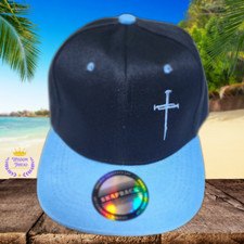 Jesus 3 Nail Cross BabyBlue 2 Tone Snapback Baseball Cap with a premium design