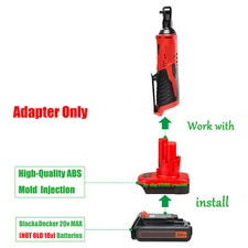 Adapter for Black and Decker 20V MAX (Not 18V) Battery, Fits Milwaukee M12 Tools