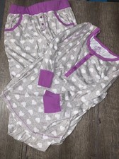 Justice sz 12 heart purple pajamas set shirt pants vguc