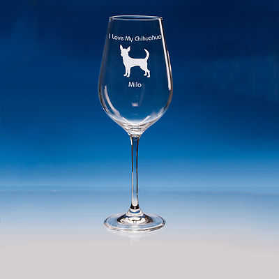 Chihuahua Dog Gift for Dog Lovers Personalised Wine Glass, Gift