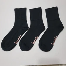 bscly. Mens Organic Cotton Blend Crew Versatile lightweigh Socks 3 Pair Sz 7.5-9