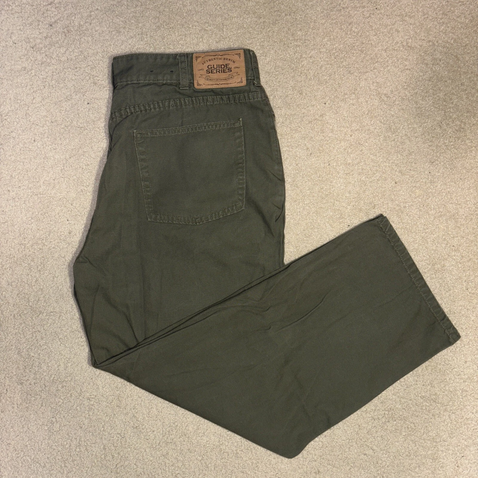 Guide Series Pants Mens 38x30 Relaxed Fit Green Carpenter Camo Pockets