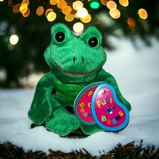 VTG AVON Full O' Beans 1999 March birth stone Tad the Frog Plush Doll Animal NOS