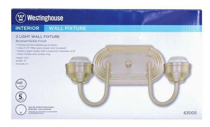 Accesorio de pared interior de dos luces Foto 3 de 4