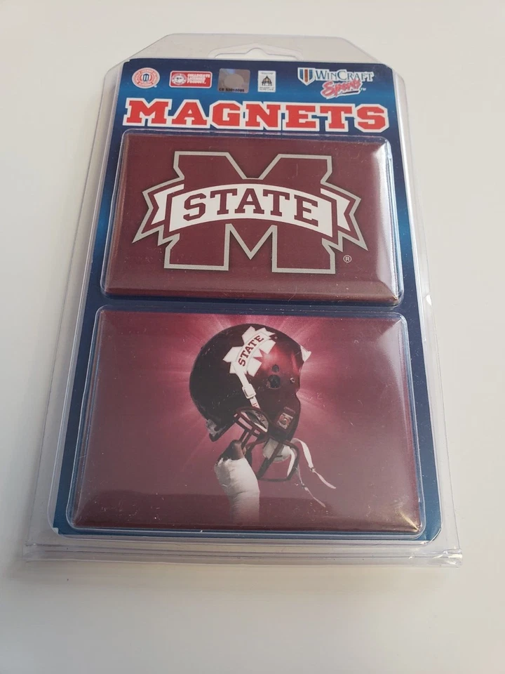 Conjuntos de ímãs Mississippi State Bulldogs 4 total 2" x 3" (2) 2 pacotes WinCraft - Imagem 2 de 3