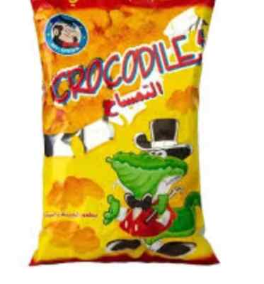 25x Chips kids Crocodile with pizza snd cheese taste شيبس كروكودايل المقرمش