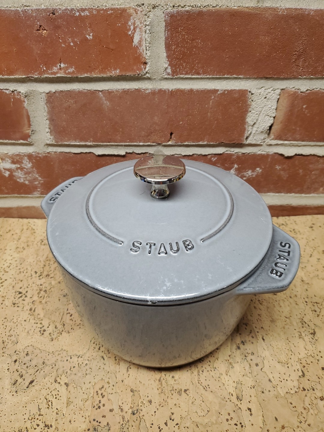 Staub Small Cast Iron Dutch Oven Grey France