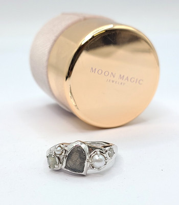 Moon Magic Moonstone Pearl Ring - Heirloom S925 sz 9