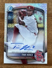 2025 Topps Bowman Chrome Mega Box Tink Hence #BMA-TH Mojo Refractor Auto