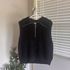 NWT VARLEY Women's Hally Half Zip Rib Best Size L Black