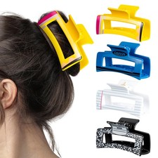 DFuniuxin 4 Pack Back to School Hair Claw 1 Count Pack of 4 , Multicolor