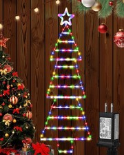 LED Christmas Lights Outdoor,4.6ft 189 LED Christmas Tree Ladder Light with S...