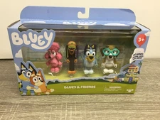 Bluey & Friends Action Figure 4 Pack Set Bluey Snickers Coco Honey New
