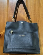 Borsa Steve Madden nera ecopelle vegan chiusura a scatto tasca con cerniera