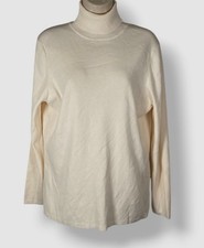 Anne Klein Women's Ivory Turtleneck Long-Sleeve Sweater Size XL