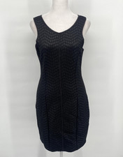 Monteau Dress Womens Medium Black Textured Sleeveless Stretch Sheath Bodycon LBD