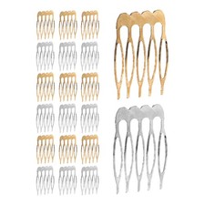 24Pcs Reusable 5 Teeth Metal Hair Combs for Updo Styling and DIY Hairpieces