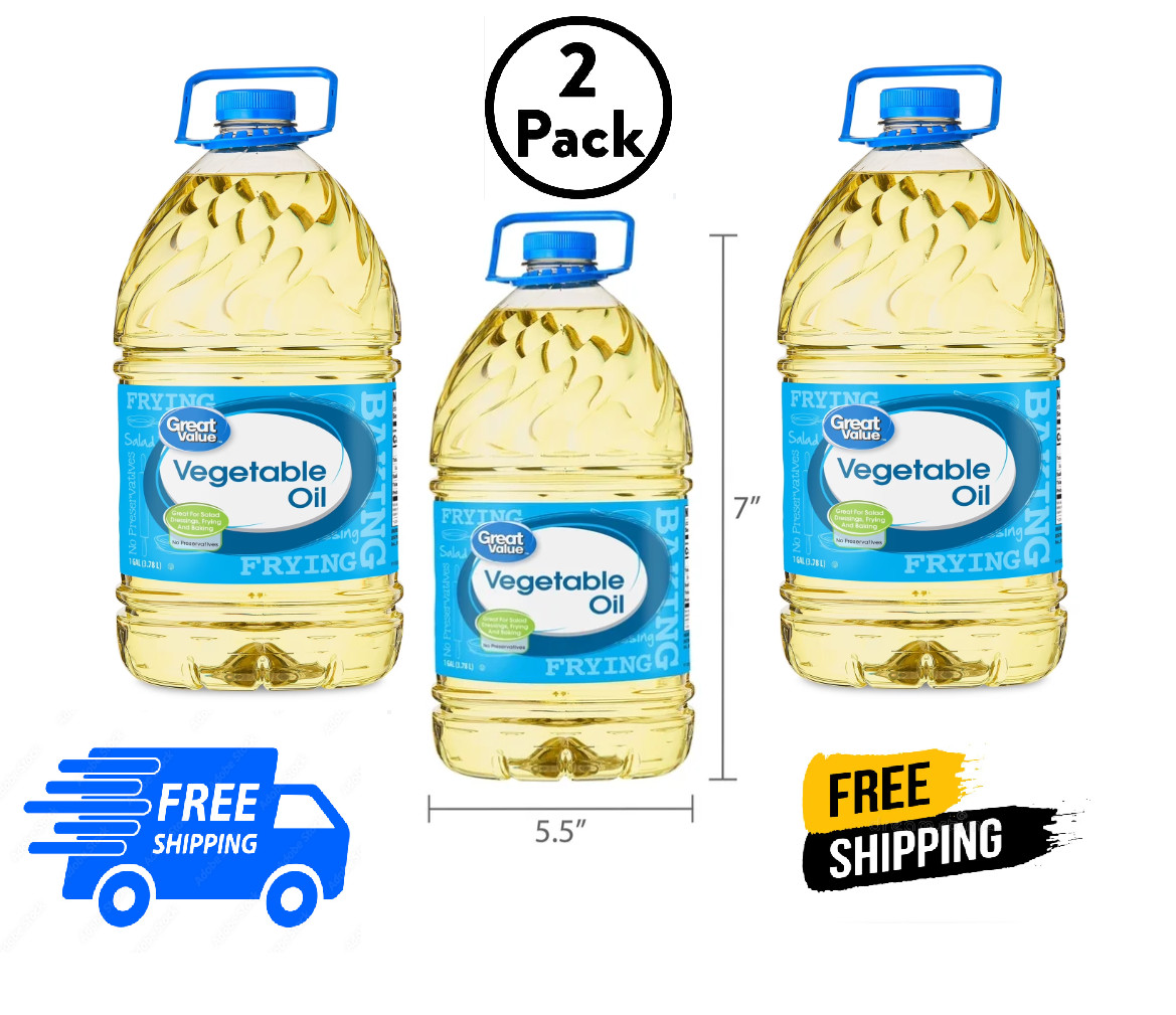 (2 pack )Great Value Vegetable Oil, 1 Gallon choice for all 