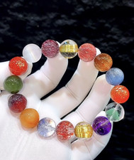 12.8mm Rare Top Natural Super Seven Quartz Crystals Bracelet Reiki Healing Gems