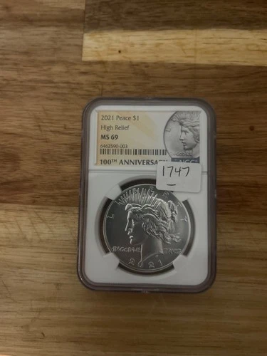 2021 Peace High Relief Silver Dollar $1 NGC MS69 100th Anniversary