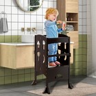 Folding Kitchen Kids Step Ladder Stool Wooden Toddler Safety Tower Helper