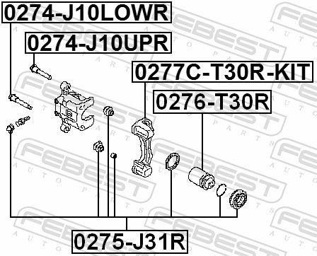 FEBEST-OE 0275-J31R.OE Repair Kit, brake caliper for NISSAN,NISSAN (DFAC)