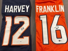 RJ Harvey and Troy Franklin Signed XL Custom Broncos Jerseys-JSA/Beckett