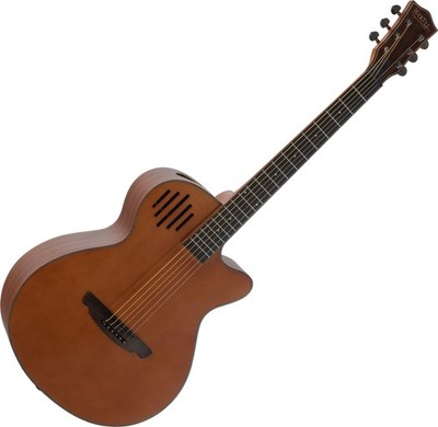 Rocktile OV2C-BN Westerngitarre Akustikgitarre Zeder Mahagoni Palisander Cutaway