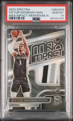 2023-24 Panini Spectra Victor Wembanyama Max Impact Mem RC MI-WEM PSA 10 /149