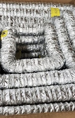 Flexible Foil Air Duct Hose 2  Diameter Fiberglass Reinforced with Wire 5 Ft