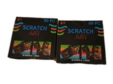 LOT OF 2- SCRATCH ART SHEETS 50 SHEETS  1 STICK AGES 6 