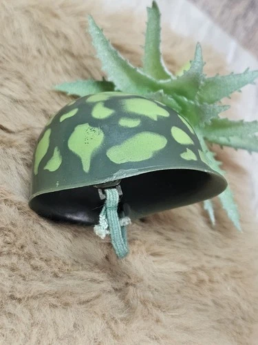 Vintage GI Joe Camouflage Helmet w/ Chin Strap Hasbro 1960s 12”  Accessory