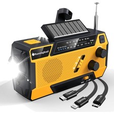 Emergency Weather Radio AM FM NOAA Solar Hand Crank 2000mAh Flashlight