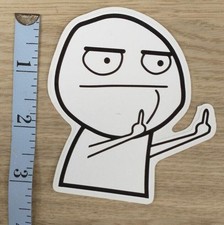 Middle Finger Flip Off Meme Decal Funny Sticker Lol Lifetime Waranty