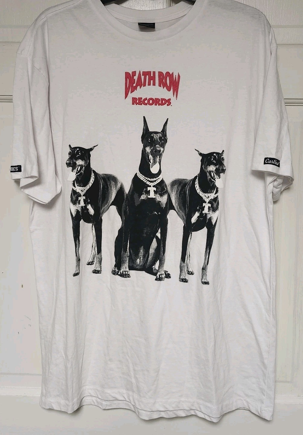 FILA Crooks & Castles Death Row Records 3 Maglietta Doberman Pinschers Uomo L