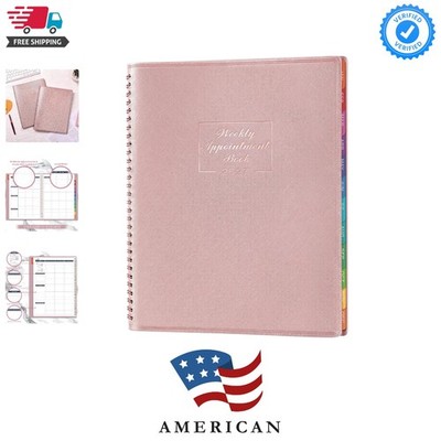 Appointment Book 2026-2027 for School, Office, Home Faux Leather Tab, 15-Minu...