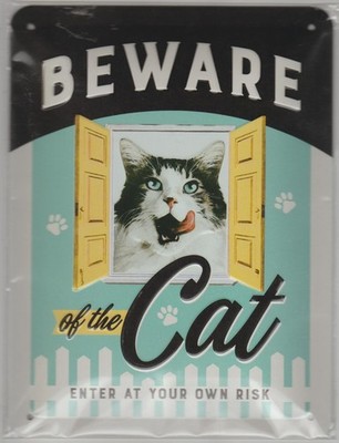 Nostalgic Art Blechschild Beware of the cat - Enter at your own risk (Katze)