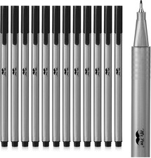Black Fineliner Pens, 12 Pack, Fine Point, Fine Liners, Art  School Supplies...