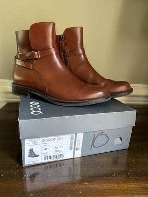Ecco Women s Sartorelle 25 Ankle Boot Side Zip EU 41 US 10-10.5 Cognac Brown 