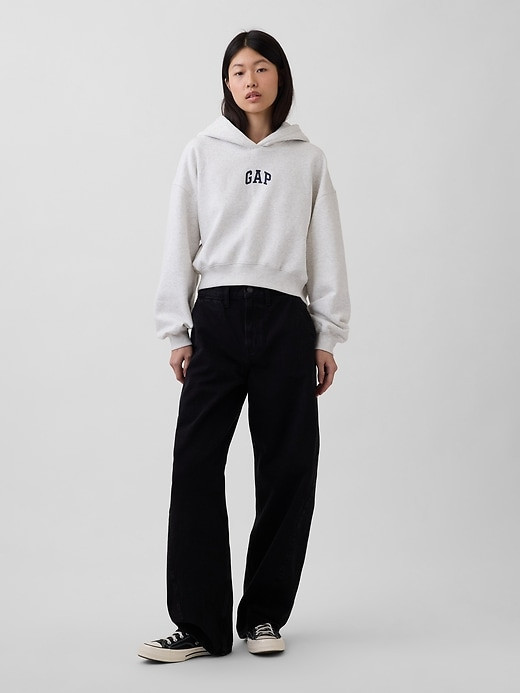 Gap. VintageSoft Oversized Crop Logo Hoodie thumbnail 8