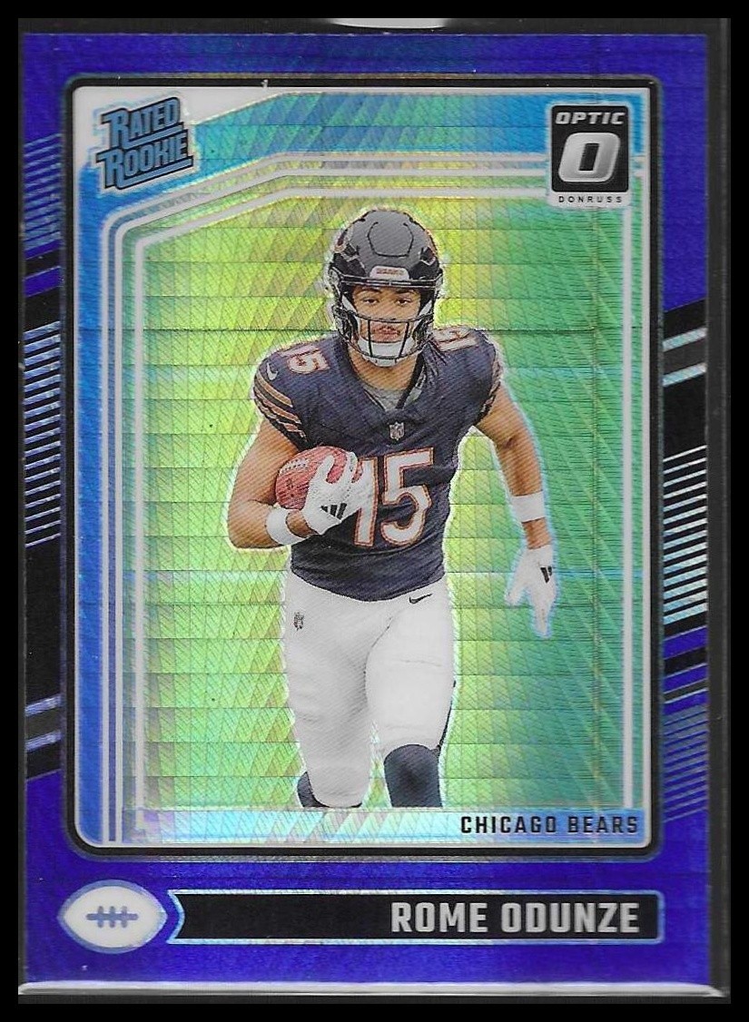 2024 Panini Donruss Optic - Rated Rookie Rome Odunze #286 Blue Hyper Prizm (RC)