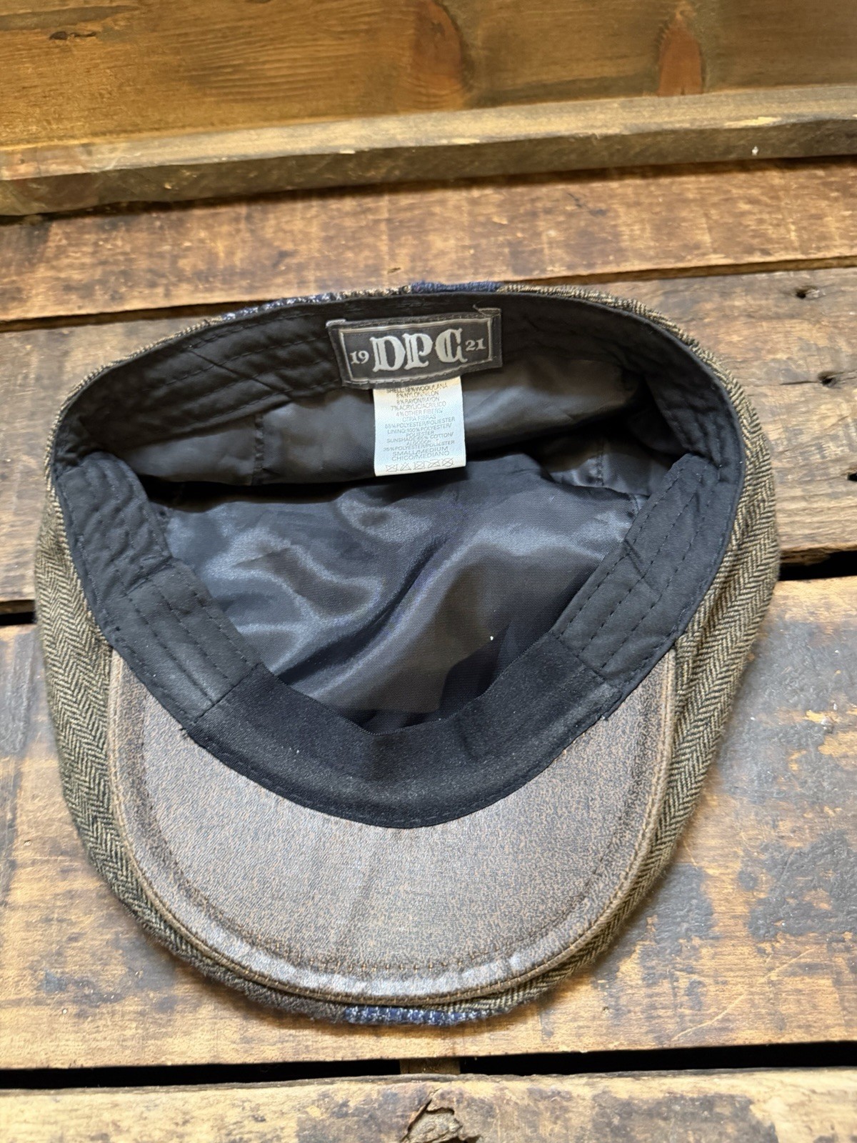 DPC Patchwork Flat Cap Wool Blend Newsboy Hat Blu… - image 7