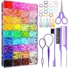 36 Colors Hair Rubber Bands for Hair, 2500 1 Count Pack of 1 , Multicolor