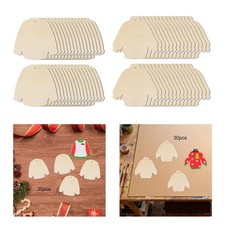 Lot de 30 découpes artisanales en bois brut, panneaux en bois, étiquettes en