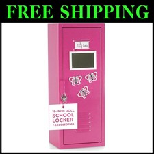 Pink Metal Doll Locker  Clothes Organizer Set