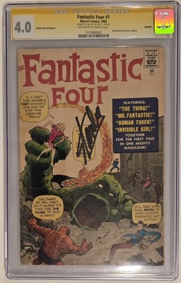 FANTASTIC FOUR #1 CGC SS 4.0 STAN LEE SIGNED 1966 GOLDEN RECORD